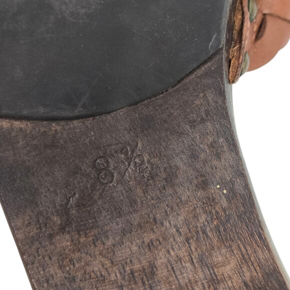 Vintage Wooden Heels Sandal Brown Banana Republic Braided Woven Leather Mule 8.5 - Picture 16 of 16